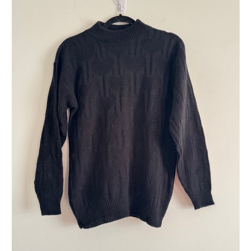 American Pride Womens Vintage Black Hearts Sweater Witchy Goth‎ Grunge SIZE L